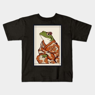 Frog japanese with kimono vintage Kids T-Shirt